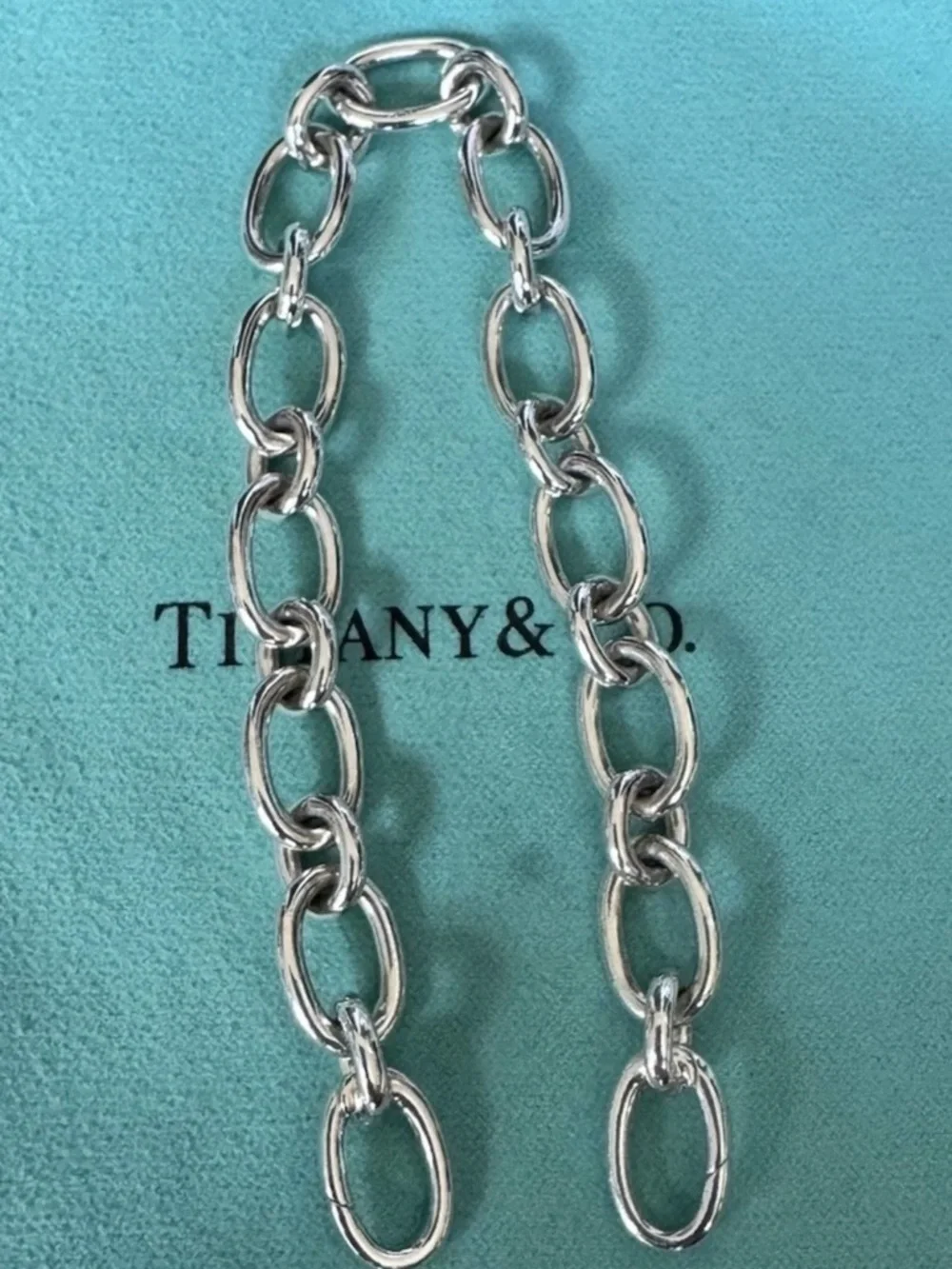 Tiffany & Co Italy 925 Sterling Oval Link 7.5” Clasp Ends - Picture 5 of 12